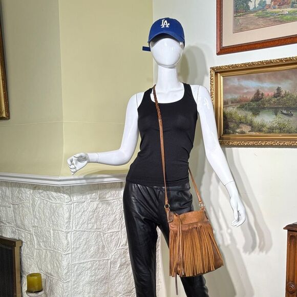 Roots The Hippie Tribe Leather Boho Tassel Braided Strap Vintage Crossbody Bag - Picture 3 of 15